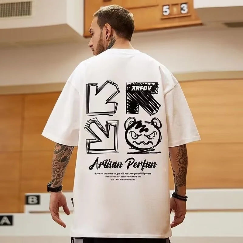 Casual Men's Cotton Oversize Streetwear Tops 5XL - Premium T-Shirt from Craftklart Dropship - Just $13.99! Shop now at Craftklart.store