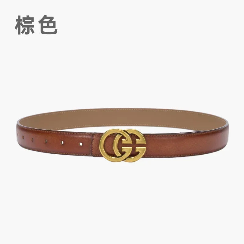 Women's GG Genuine Real Leather Cow Belt - Premium Belts from Craftklart Dropship - Just $25.50! Shop now at Craftklart.store