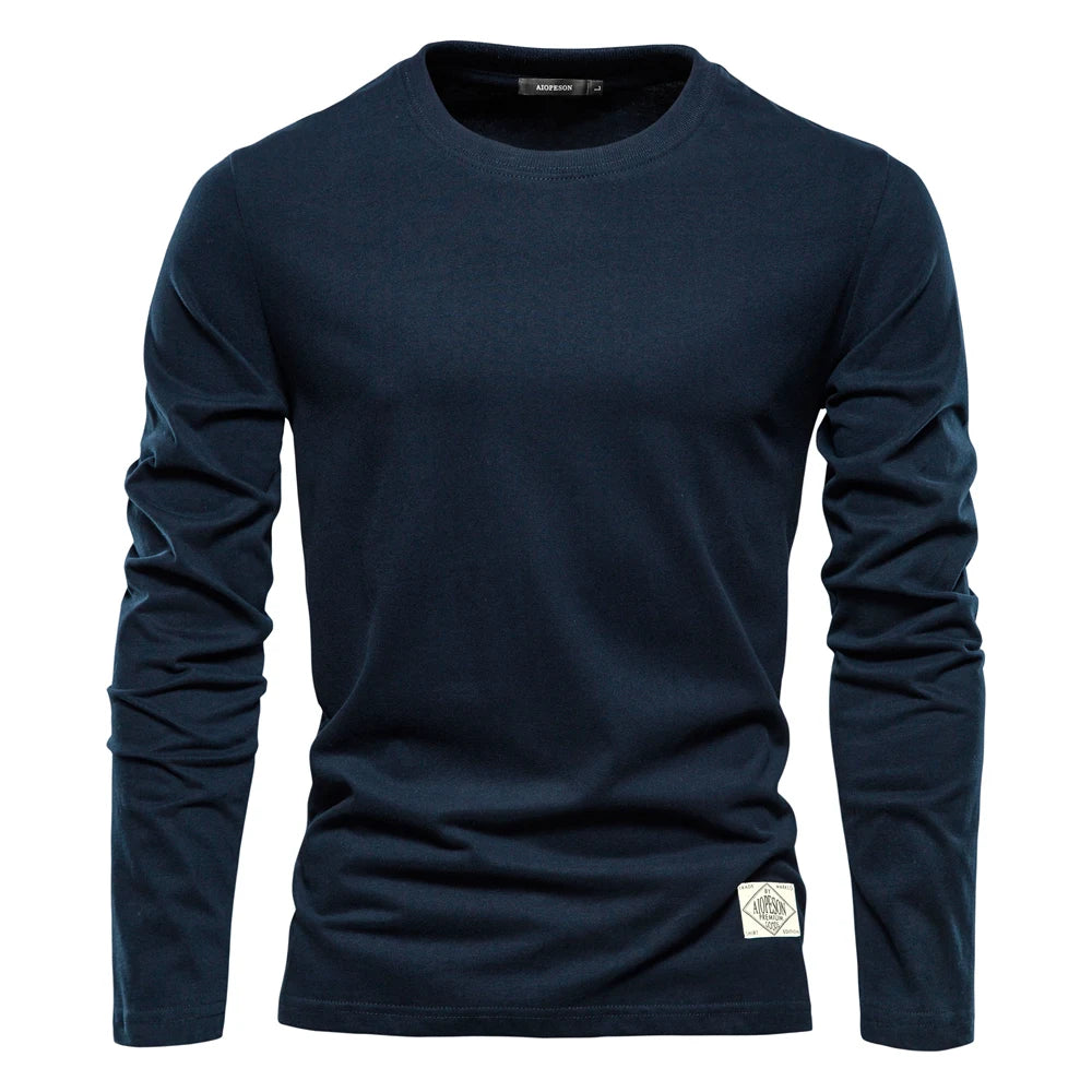 2024 Summer Long Sleeve Men's T-shirts 100% Cotton - Premium T-Shirt from Craftklart Dropship - Just $21.43! Shop now at Craftklart.store