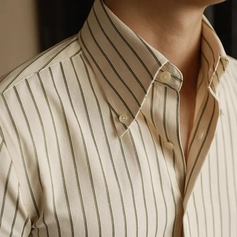 Men Casual Striped Long Sleeve Shirt