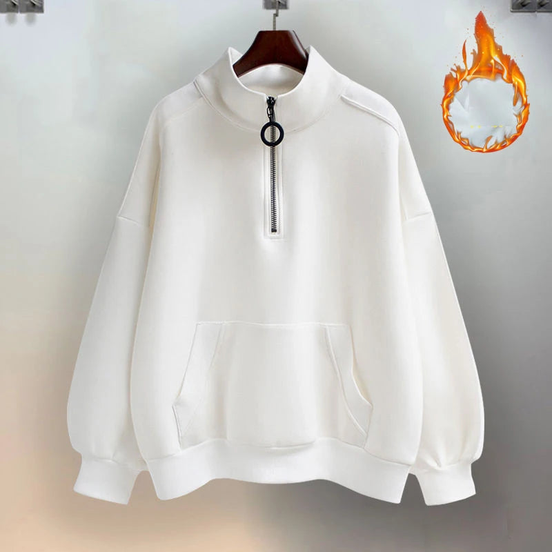 Hip Hop Half High Collar Sweatshirt Set Autumn Winter Trend - Premium Hoodie from Craftklart Dropship - Just $11.46! Shop now at Craftklart.store