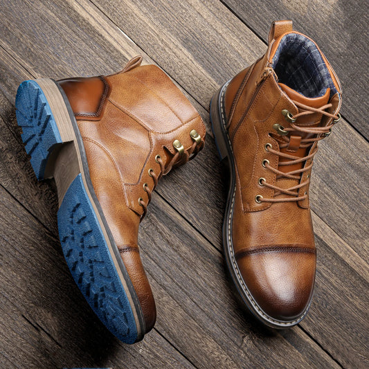 Men Urban Retro Streetwear Leather Boots - Craftklart.store
