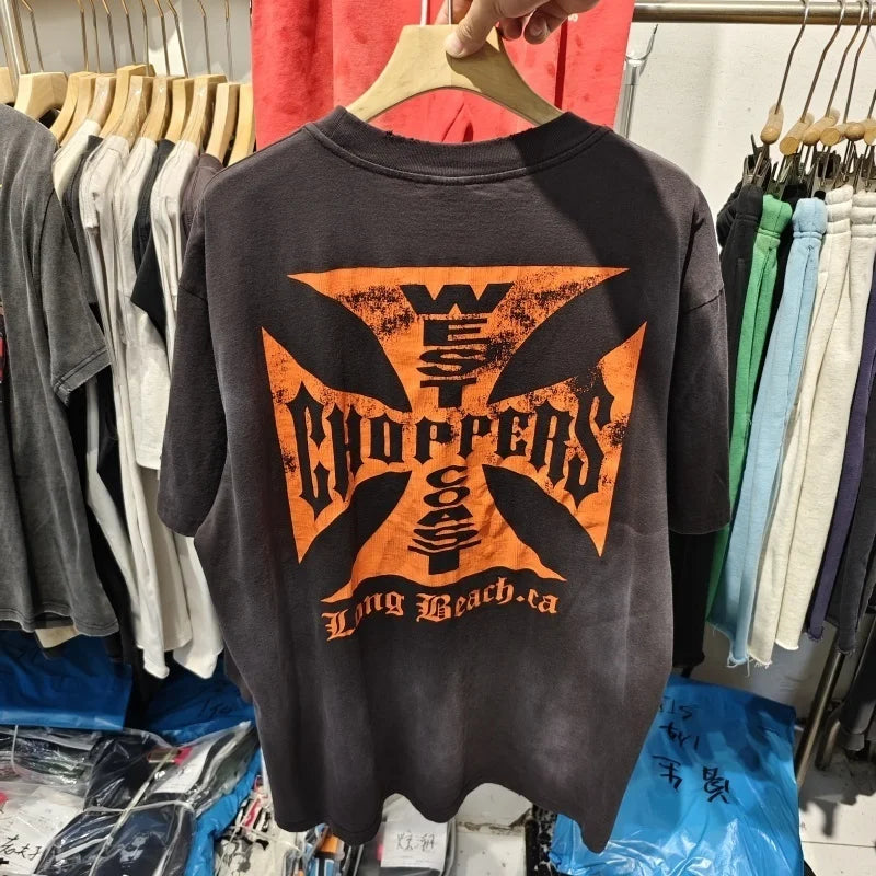 Men's West Coast Choppers casual cotton T-shirt in various colors, featuring streetwear style and breathable fabric.