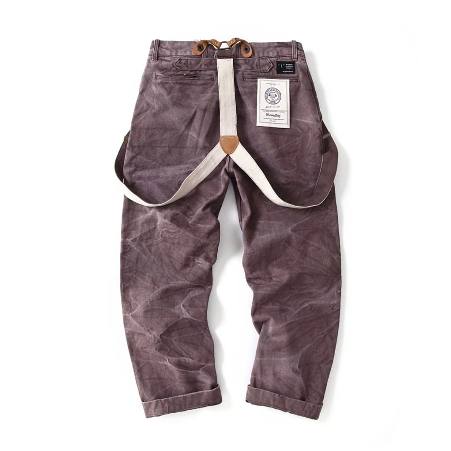 Urban Men Washed  Cotton Overalls Work Pants