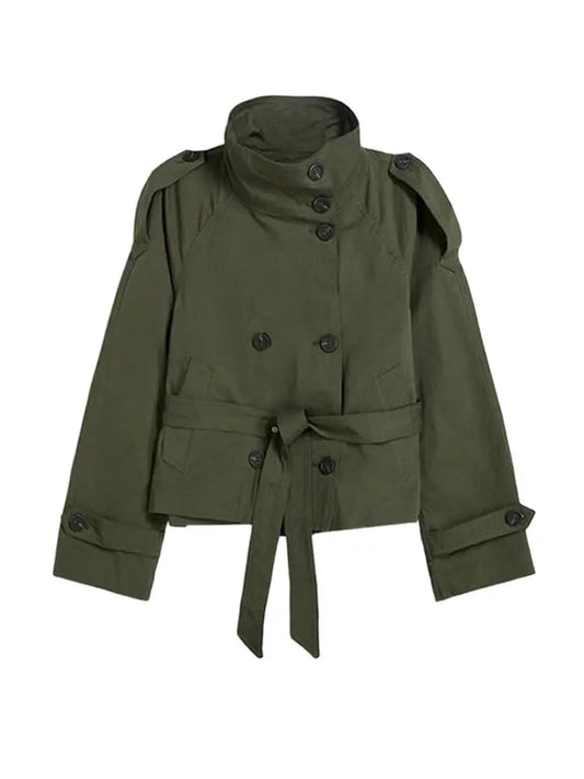 2025 Autumn Stand Collar Trench Coat - Craftklart.store