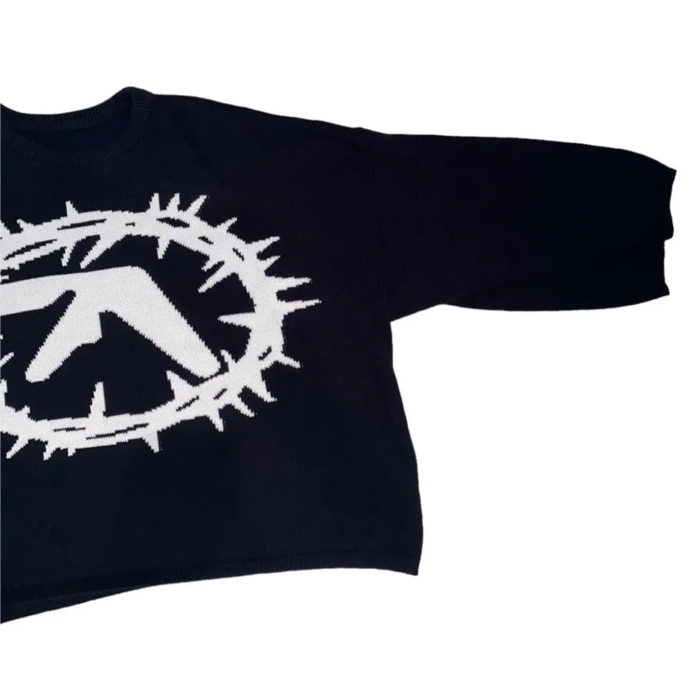 Aphex Twin Knit Y2k Autumn/Winter Streetwear Pullover