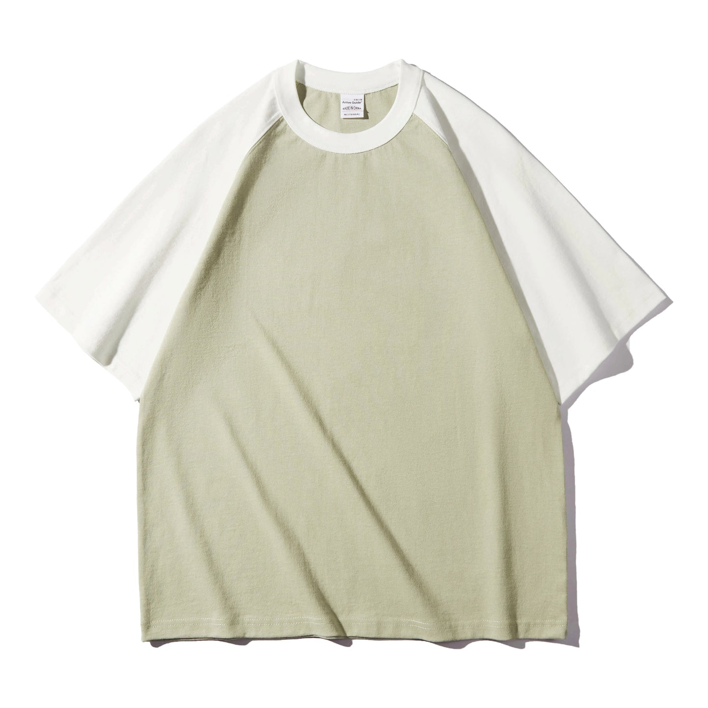Color-blocked Craftklart Dropship oversized T-shirt in 300GSM fabric, worn with intention, showcasing a casual, stylish look.