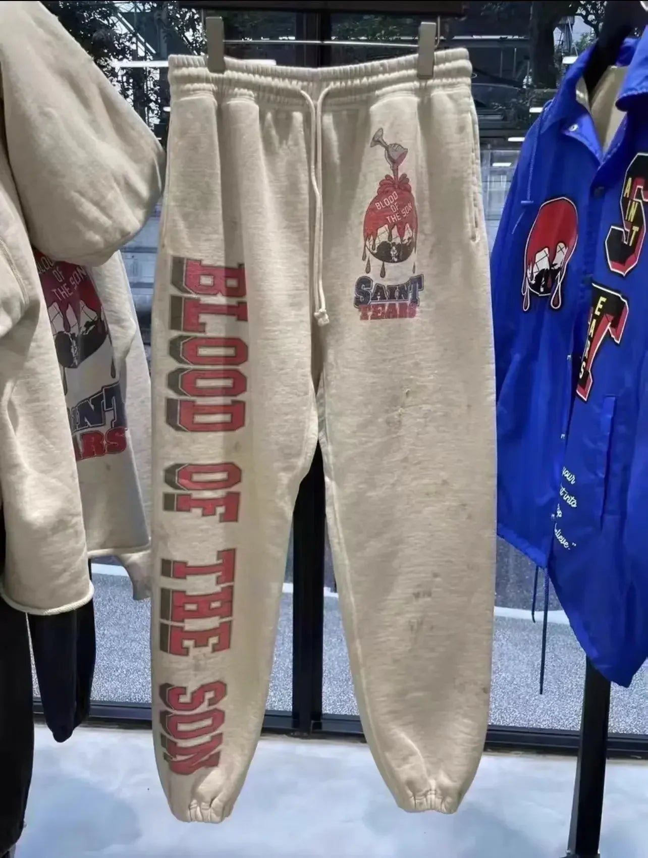 Heavyweight Cotton Black Saint Hoodies Set Hiphop Street Sheep Retro Print Letter Slogan Hoody Casual Pants Men Women Tracksuit