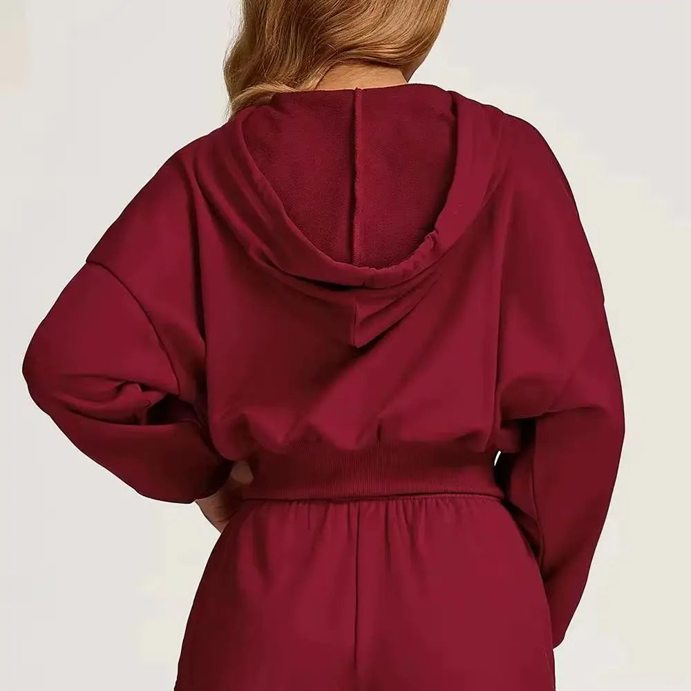 Winter Yoga Long Sleeved Women's Hooded Sweatshirt