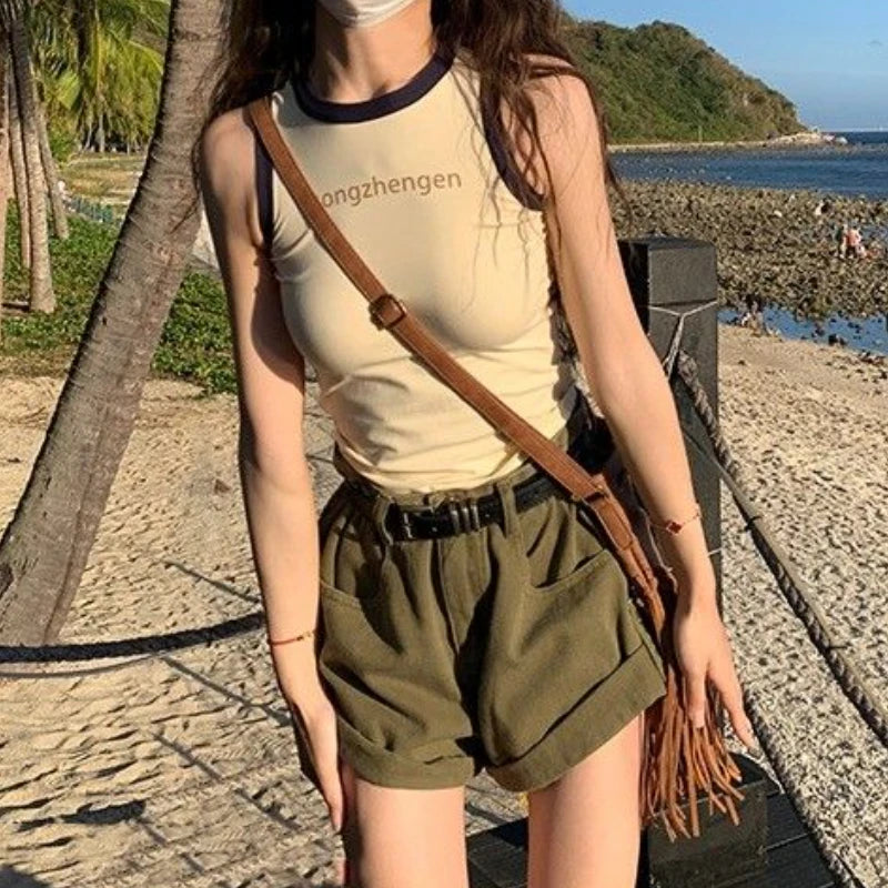 Women Wide Leg Baggy Casual Streetwear Denim Shorts