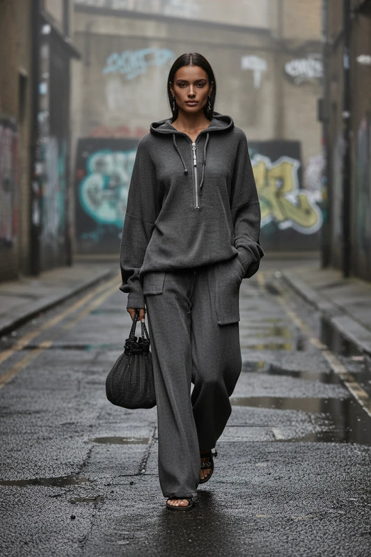 Hoodie & Wide Leg Pants Set