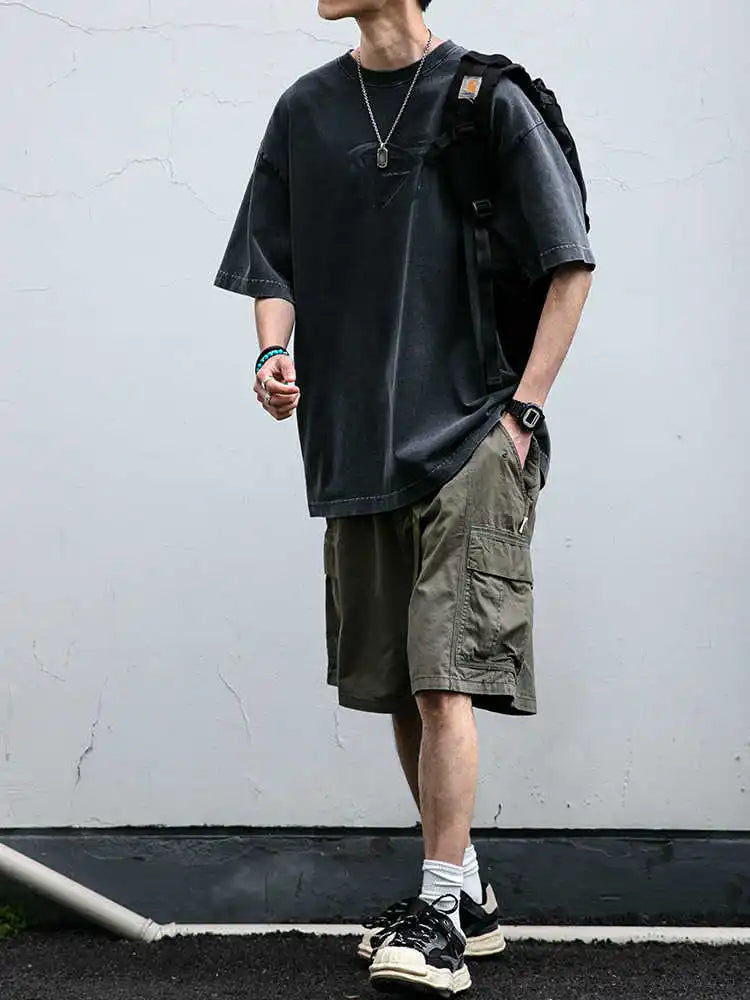 Men's Streetstyle Distressed Washed Oversized T-Shirt - Premium T-Shirt from Craftklart Dropship - Just $39! Shop now at Craftklart.store