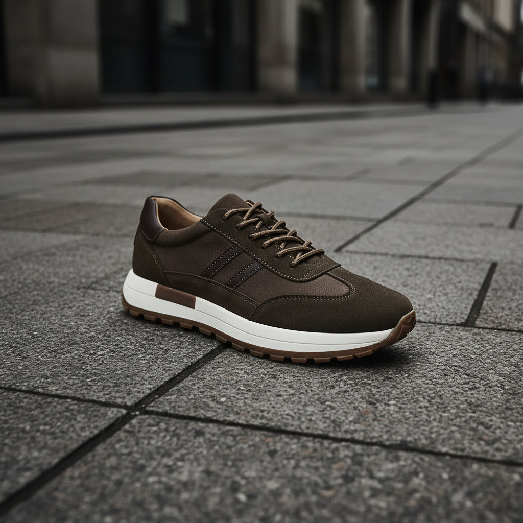Men's retro leather low sneaker from Craftklart, urban casual sneakers with stylish leather design and comfortable fit.