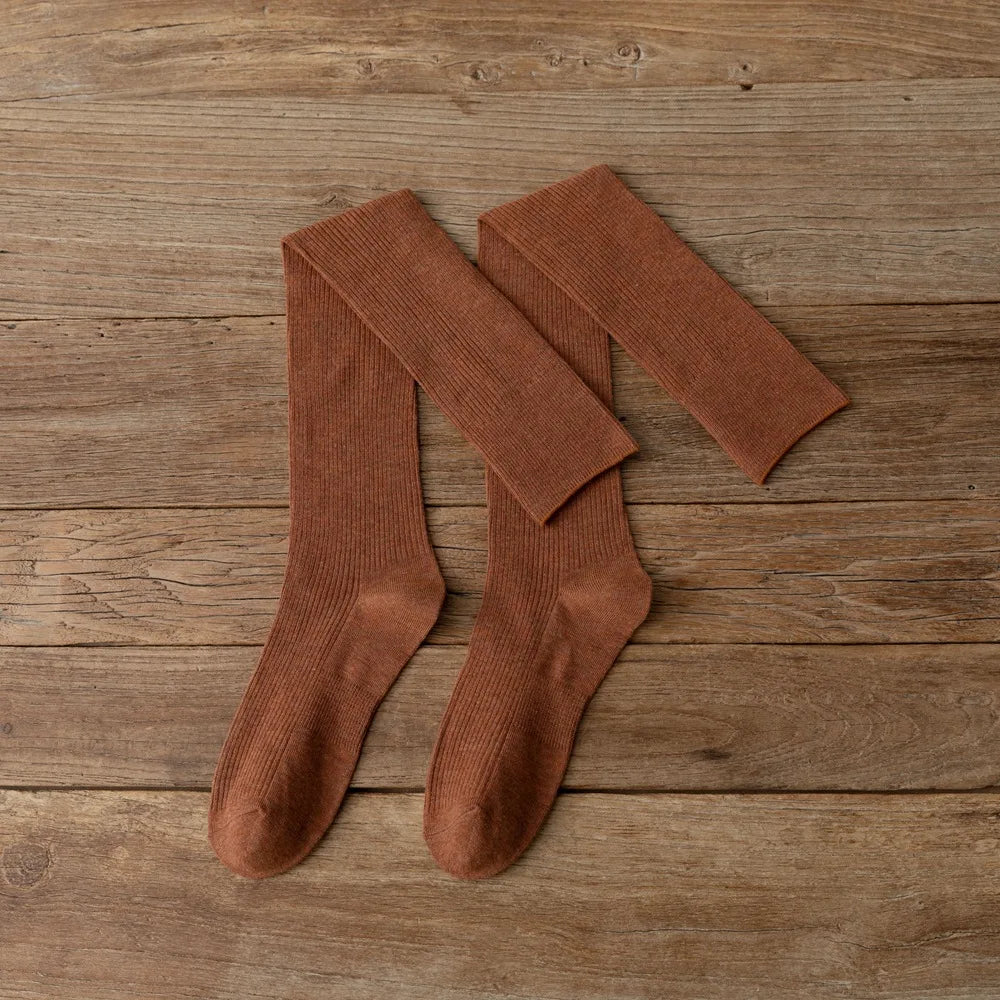 Cotton Knitting Women Stockings JK Japanese Style Girls Cute Long Socks Thigh High Stockings Fashion Solid Color Knee High Socks - Craftklart.store