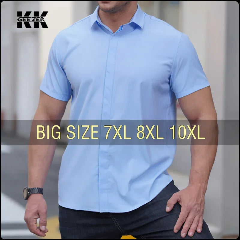 Men Shirt Short Sleeve Oversize Plus Size - Premium Shirt from Craftklart Dropship - Just $24.80! Shop now at Craftklart.store