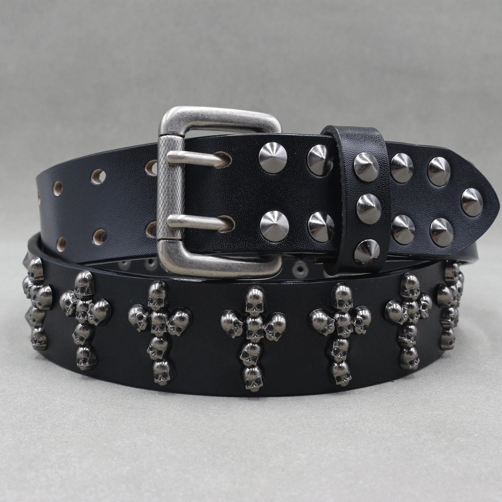 Genuine Leather Cowskin Punk Rivet Jeans Belts - Premium Belts from Craftklart Dropship - Just $22.66! Shop now at Craftklart.store