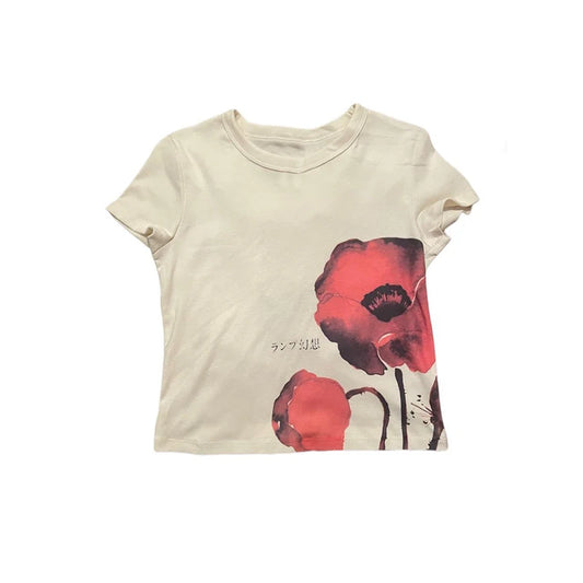 Aesthetic Summer Baby Tee Streetwear  Graphic Print Women's T-shirt