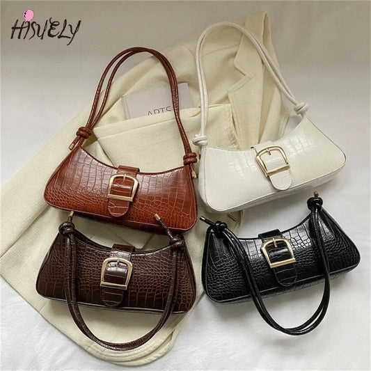 Women Stylish PU Leather Lady Sling Armpit Bag