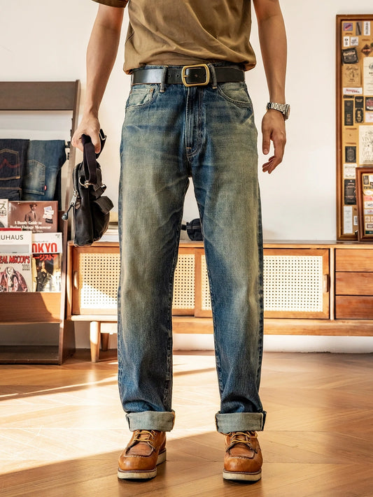 55501-0004B Red Tornado  Washed Cotton Heavy Thick Jean 14oz - Craftklart.store