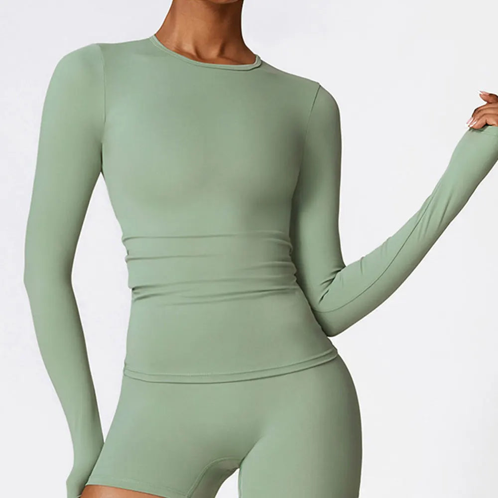 Women Yoga Long Sleeve Gym Top