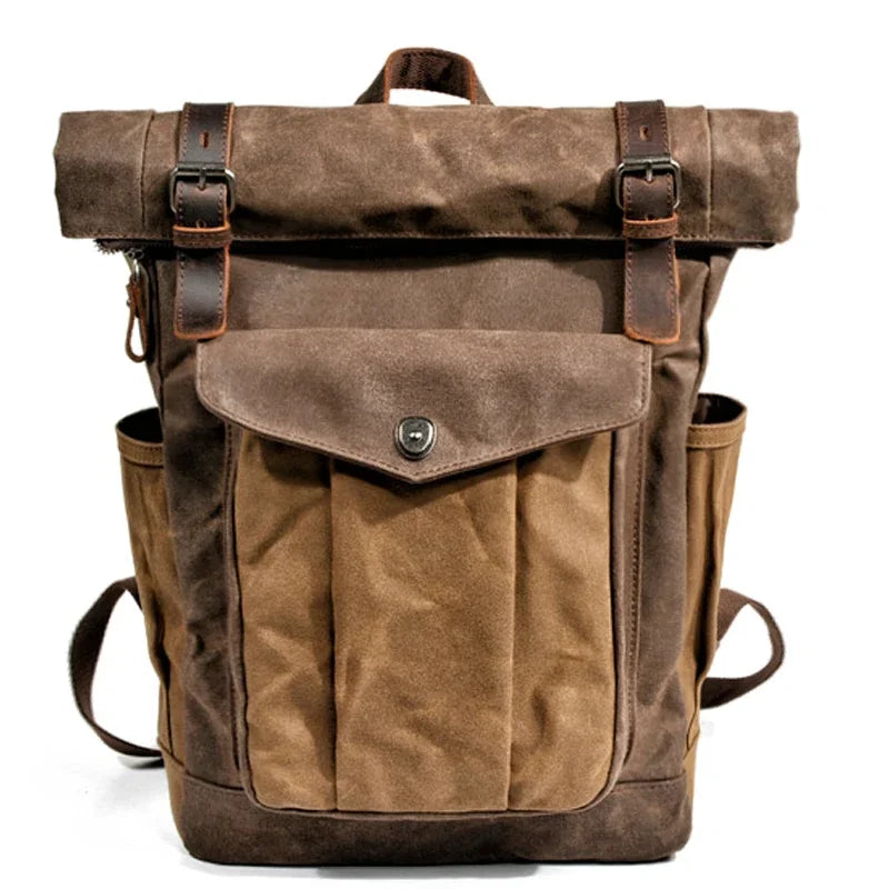 Canvas Oil Wax Backpacks for Men - Premium Backpack from Craftklart.store - Just $36.41! Shop now at Craftklart.store