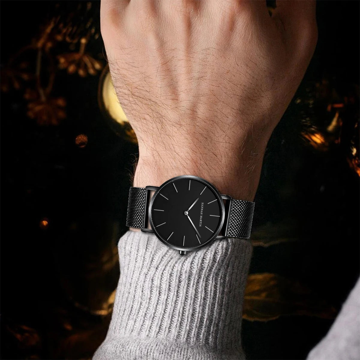 Minimal Quartz Watch by Craftklart with stainless steel band, showcasing a sleek, modern design on a neutral background.