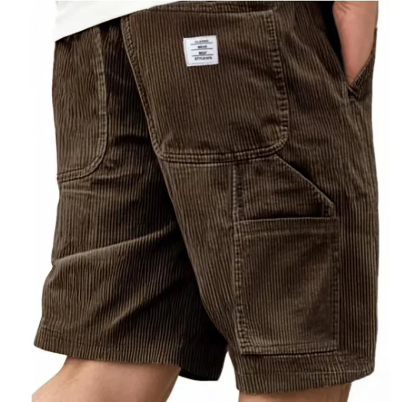Striped Loose-Fit Drawstring Shorts