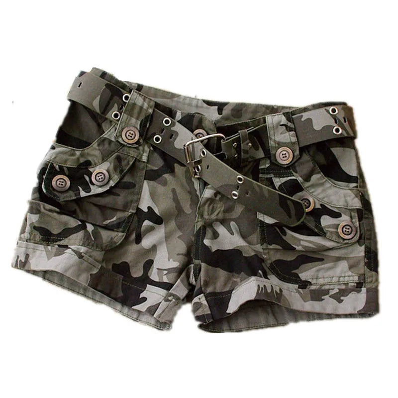 Women's Summer Camouflage Shorts Casual Military Zipper Pocket Pantaloon Ladies Plus Size 4XL Cotton Slim Fit y2k Mini Shorts - Premium Cargo Shorts from Craftklart Dropship - Just $23.85! Shop now at Craftklart.store