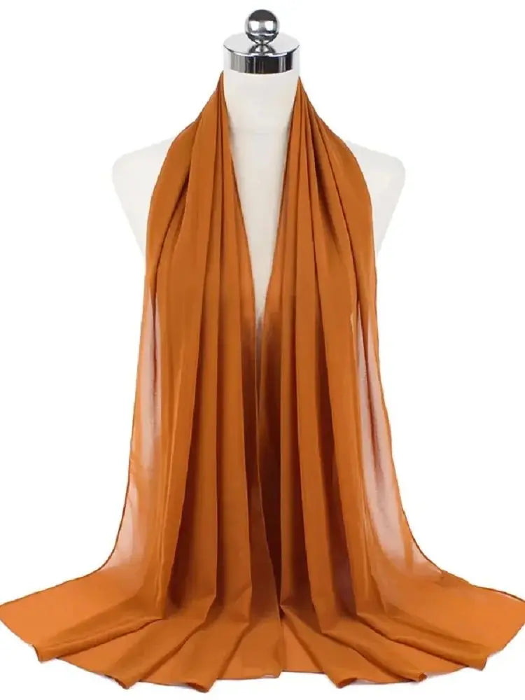 New Fashion Women Solid Chiffon Headscarf