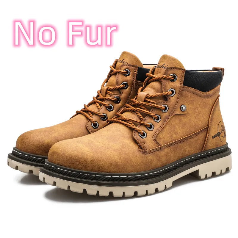 High-Top Leather Men's Walking Boots - Craftklart.store