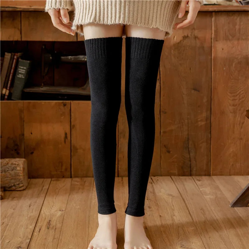 Terry Over-the-knee Socks for Women in Winter Plus Velvet and Thickened Warm Stockings Knee-protecting Thigh-high Socks - Craftklart.store