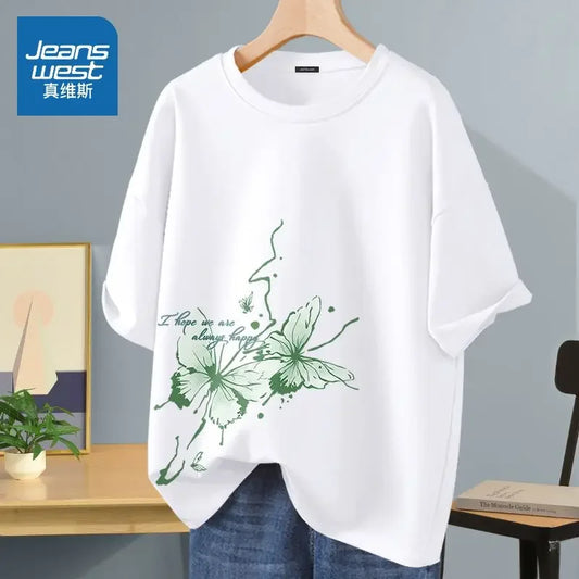 Women's Loose Basics Cotton T-shirt - Premium T-Shirt from Craftklart Dropship - Just $17.58! Shop now at Craftklart.store
