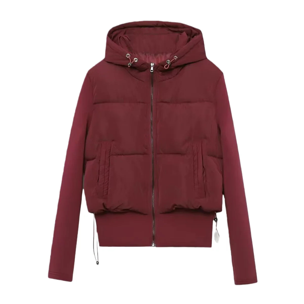 Craftklart Slim Fit Hooded Puffer Coat for women, stylish streetwear outerwear with a fitted silhouette and hooded design.