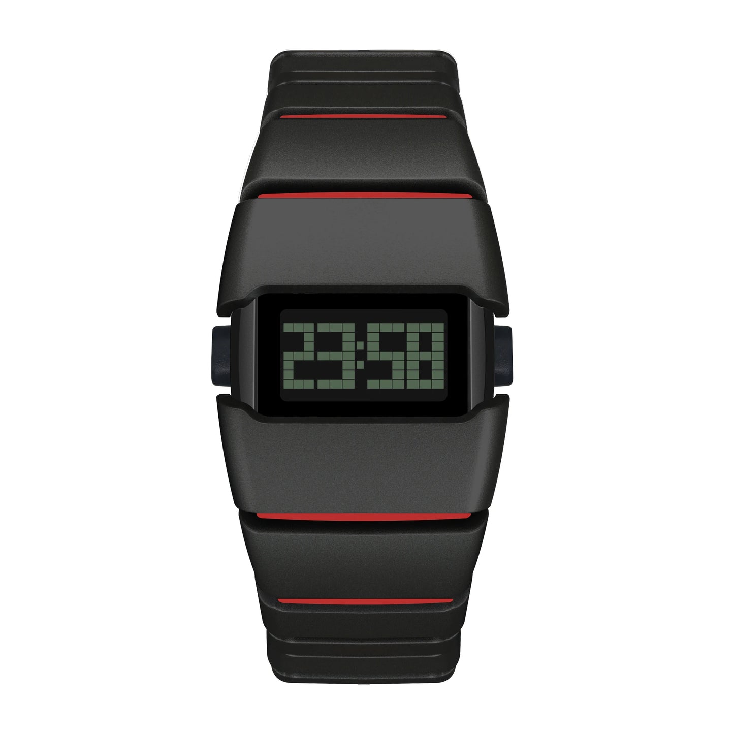Digital sport watch with resin strap by Craftklart Dropship featuring LED display and sporty design.