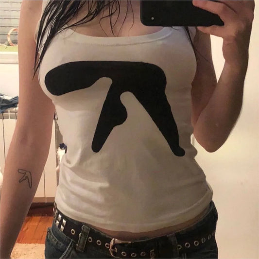 Aphex Twin Sweetheart Corset Halter Gothic Punk Tops