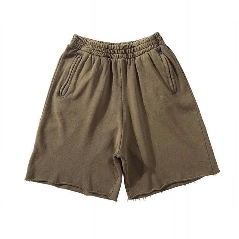 Craftklart men's cotton drawstring shorts in a loose fit streetwear style, shown in a casual, comfortable fit with pockets.