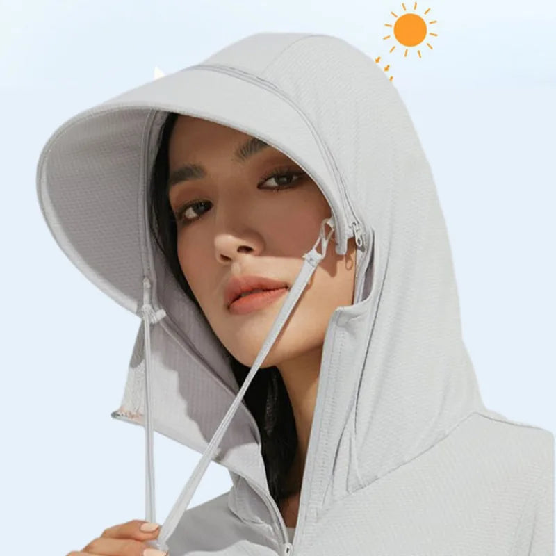 Women's Sun Protection Outdoor Jackets with Detachable Hat - Premium Hats from Craftklart Dropship - Just $7! Shop now at Craftklart.store