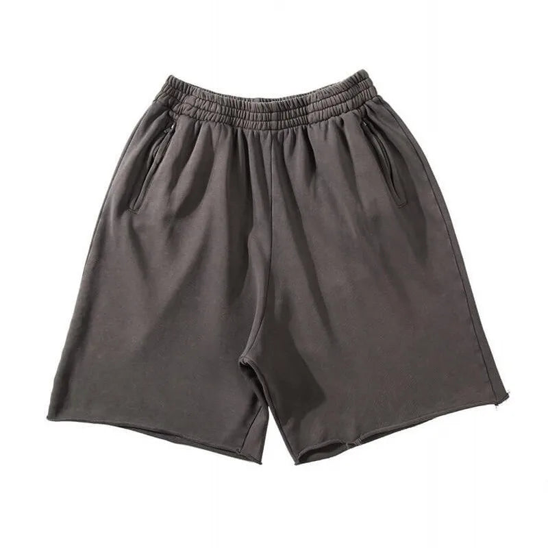 Craftklart men's cotton drawstring shorts with a loose fit, ideal for streetwear, shown in a casual front view image.