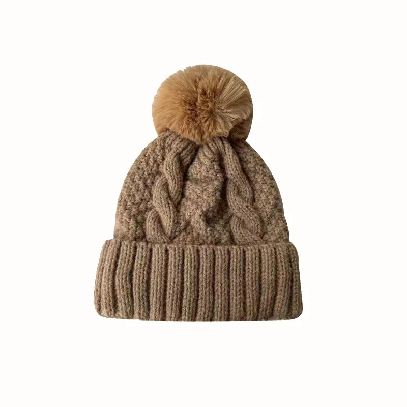 Women's Urban Knitted Fur Pompom Winter Hat - Craftklart.store