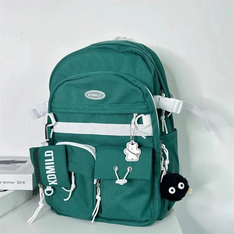 Korean Retro Workwear Large Capacity Dual Shoulder Bag
