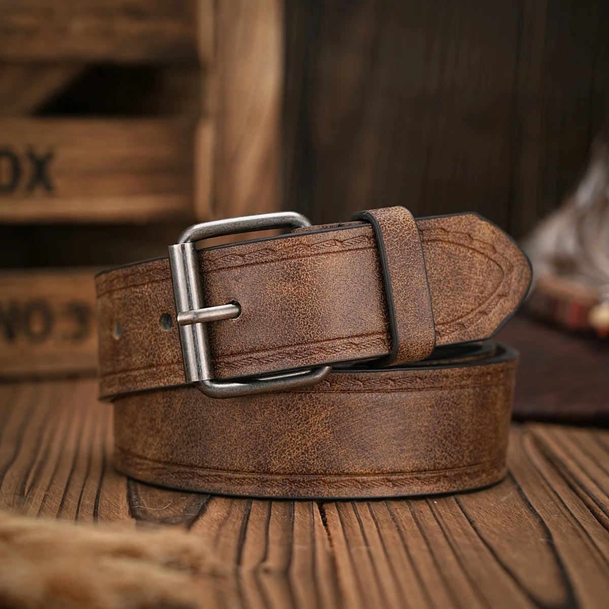 Urban Daywear Unisex Metal Buckle PU Leather Belt