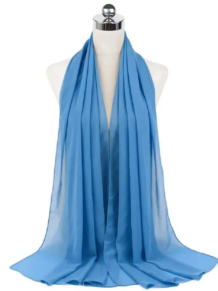 New Fashion Women Solid Chiffon Headscarf