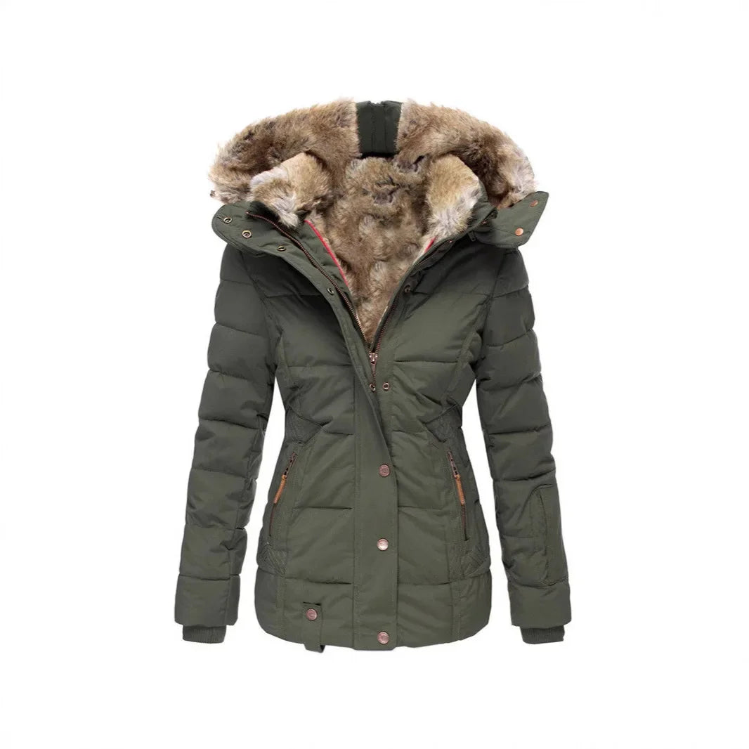 Women's Slim Fit Long Sleeve Hooded Coat