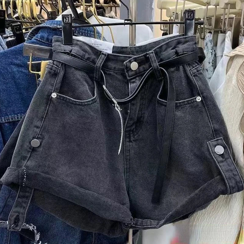 Women Wide Leg Baggy Casual Streetwear Denim Shorts