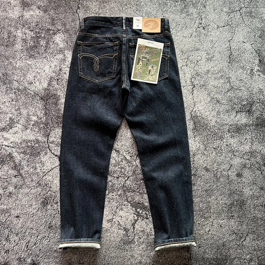 Urban Styled Red Selvedge Denim Pants for Men