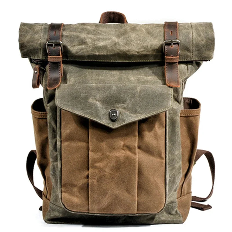 Canvas Oil Wax Backpacks for Men - Premium Backpack from Craftklart.store - Just $36.41! Shop now at Craftklart.store