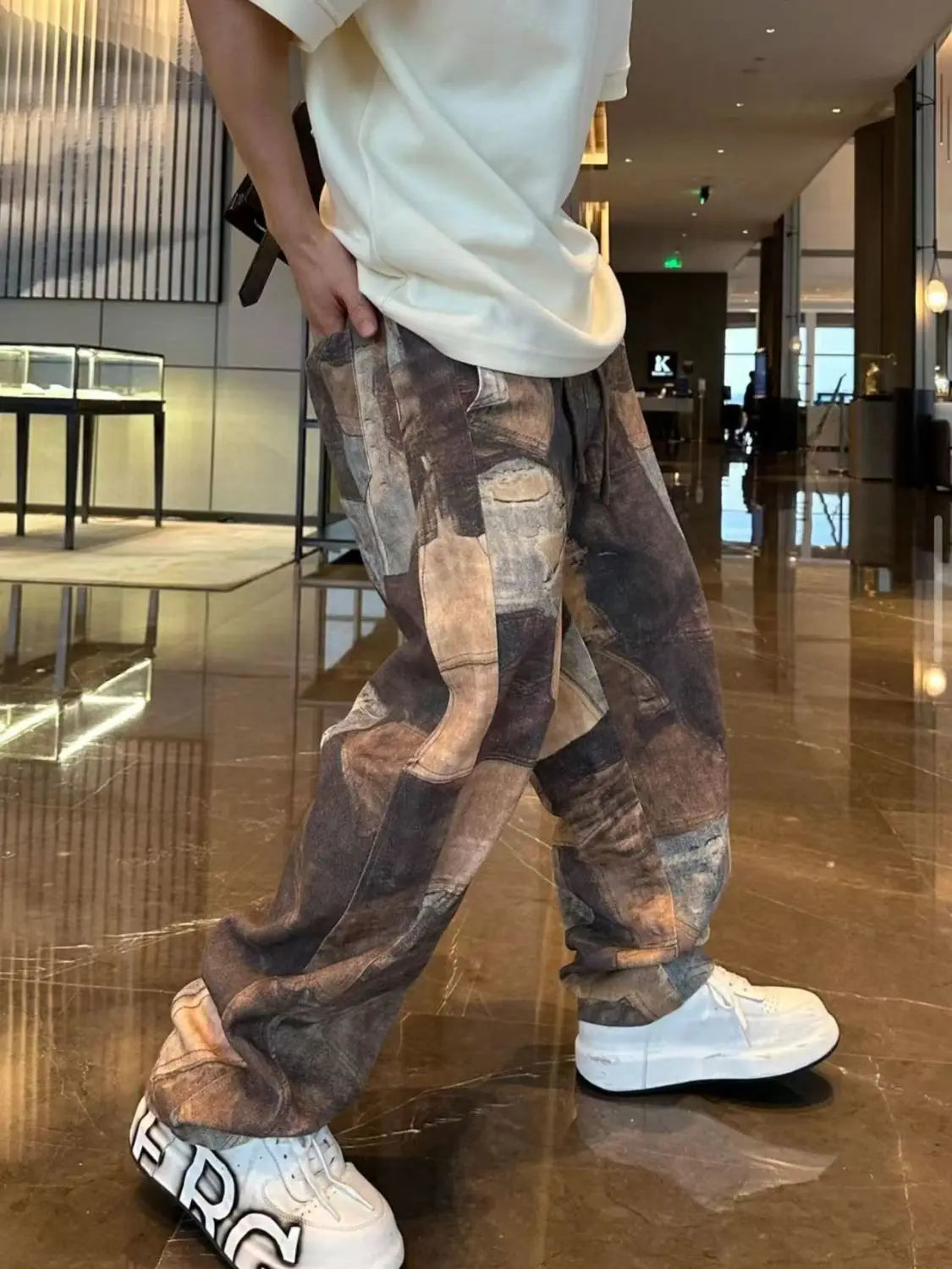 2025 New Retro Color Block Oversize Niche Old Loose Tapered Casual Pants - Craftklart.store