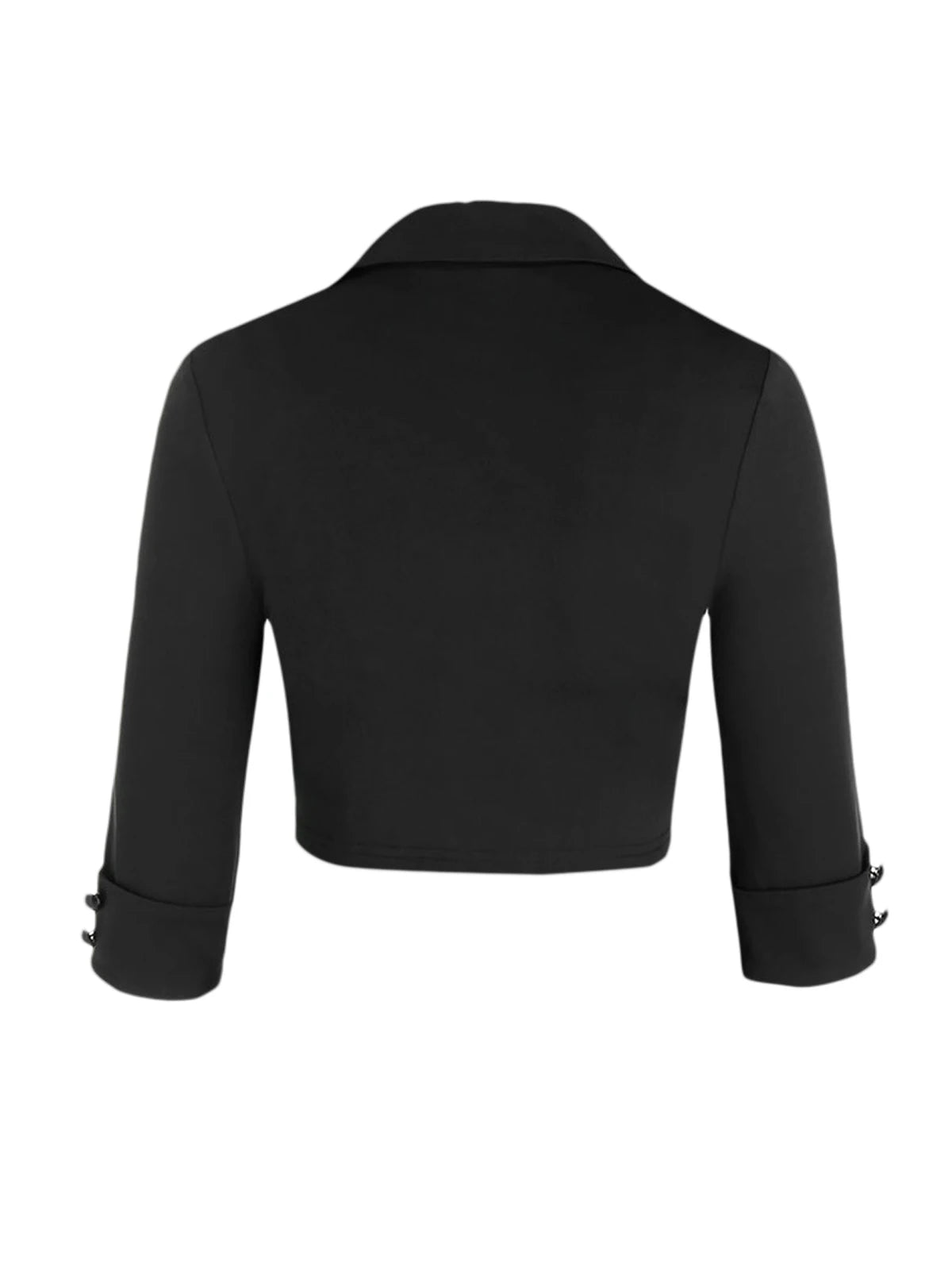 Solid Color Open Front Crop Jacket and Lace Up Buckle Strap Crisscross Dress