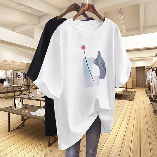 Women's Loose Cotton Basics T-shirt - Premium T-Shirt from Craftklart Dropship - Just $16.89! Shop now at Craftklart.store