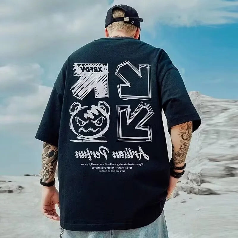 Casual Men's Cotton Oversize Streetwear Tops 5XL - Premium T-Shirt from Craftklart Dropship - Just $13.99! Shop now at Craftklart.store